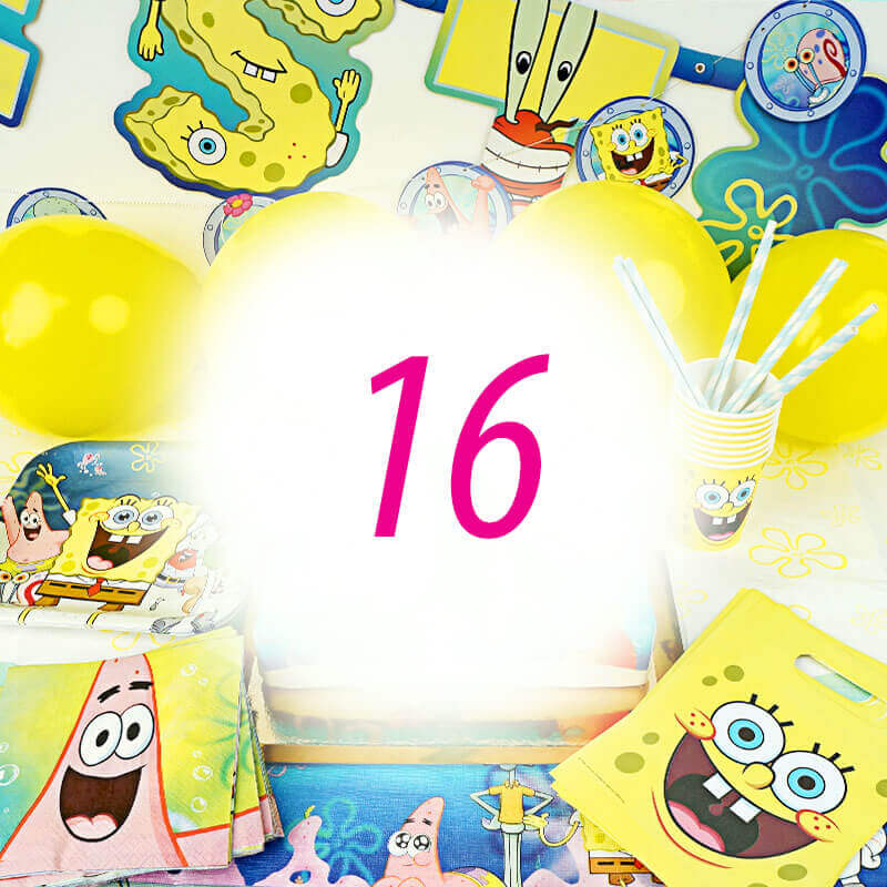 Spongebob® Party Set for 16 people – without cake