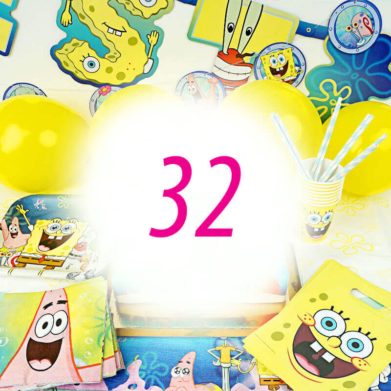 Spongebob® Party Set for 32 people – without cake
