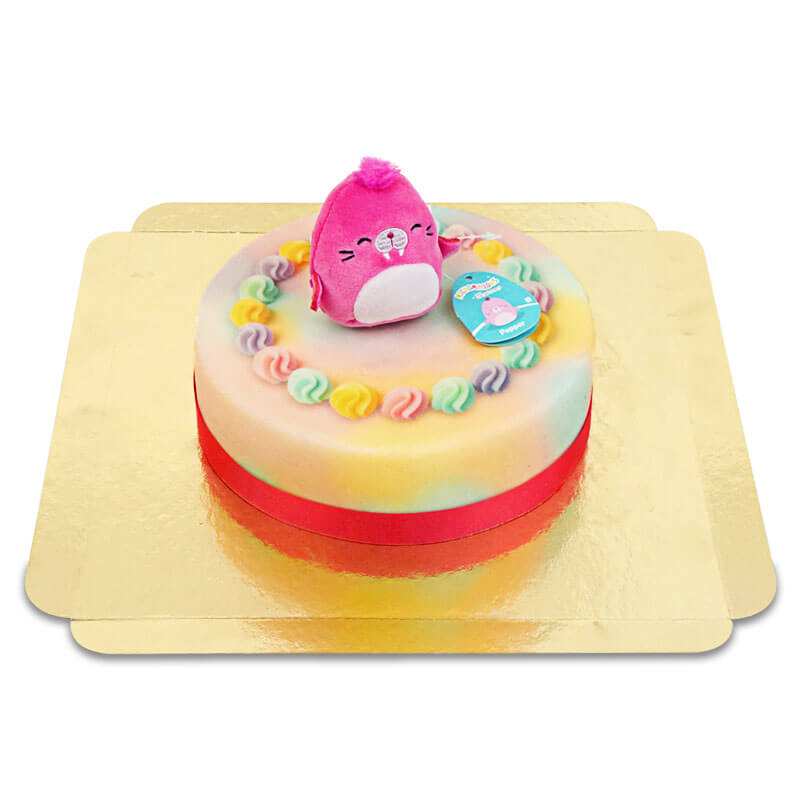 Squishmallows® on a pastel cake