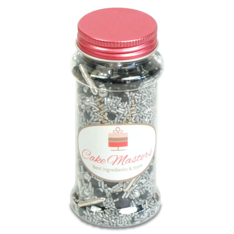 Silver & Black Sugar Decorations 80g