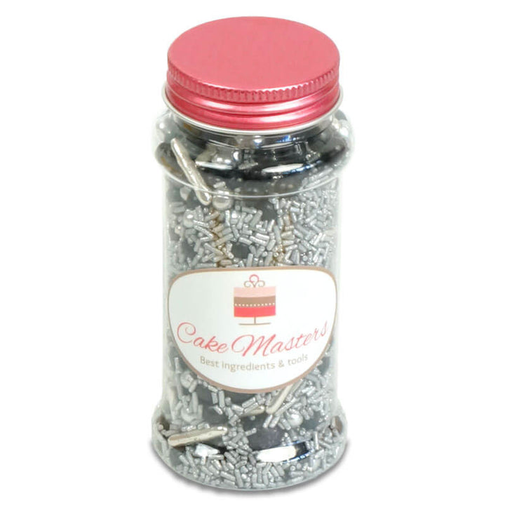Silver & Black Sugar Decorations 80g