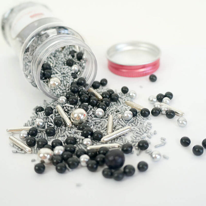 Silver & Black Sugar Decorations 80g