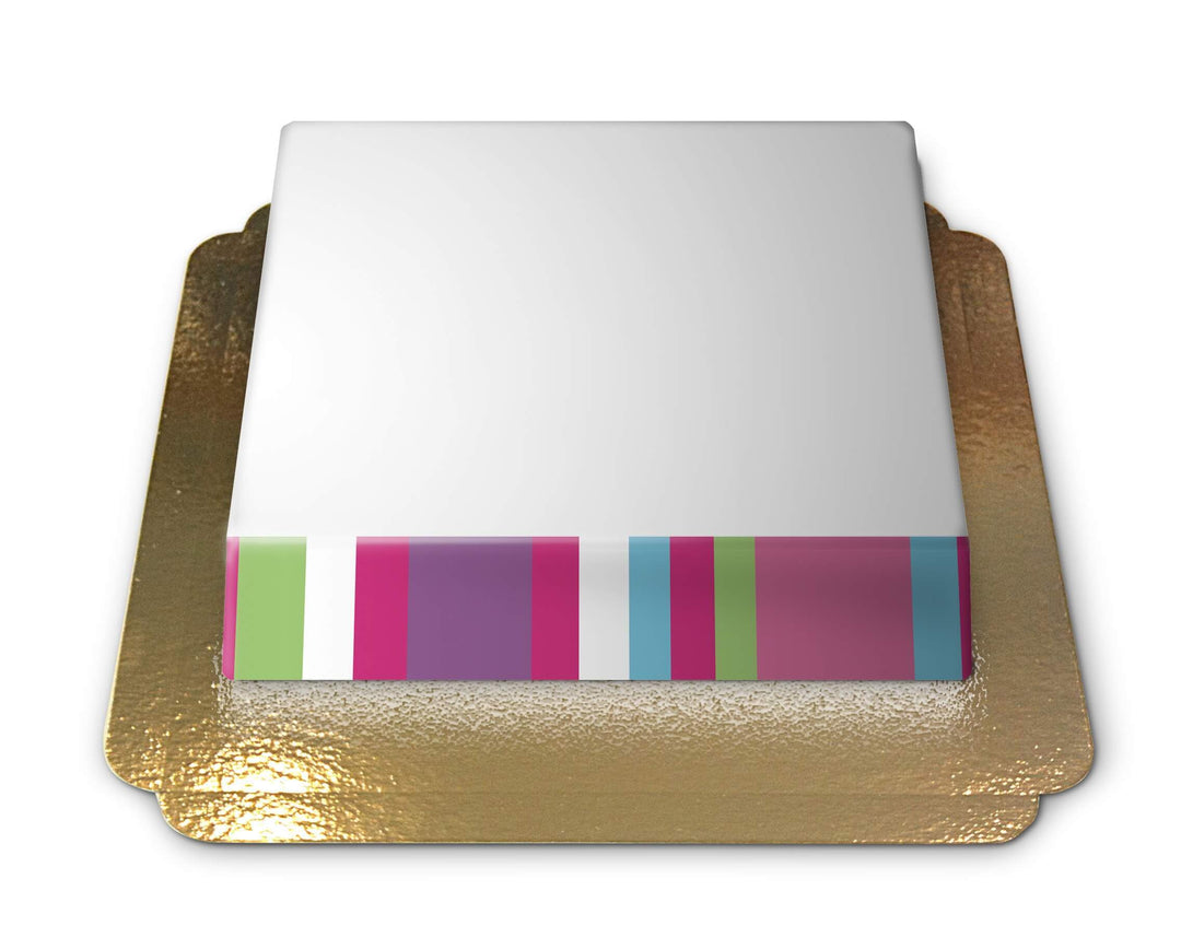 Photo cake with colourful stripes
