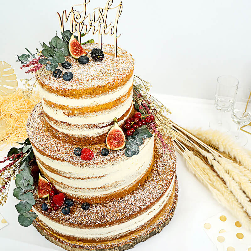 Naked Cake wedding cake – vanilla/raspberry