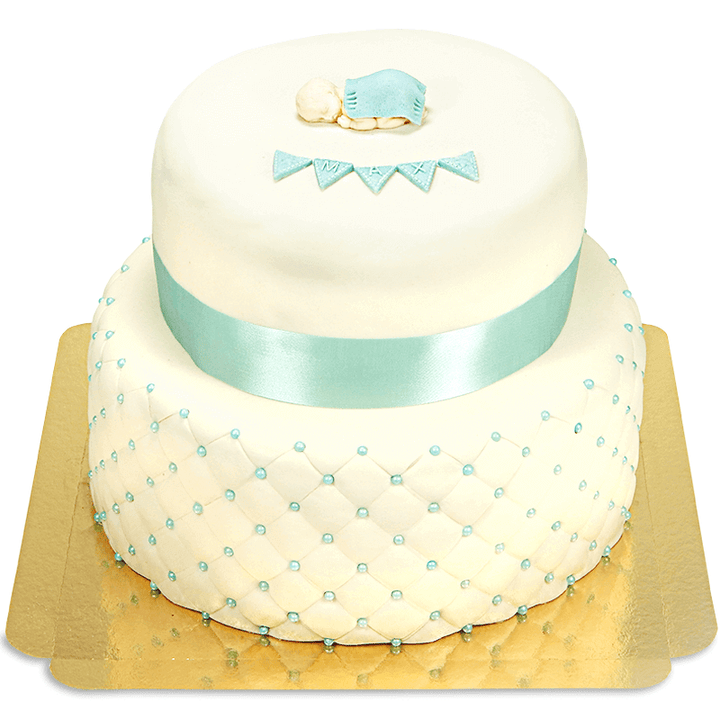 Blue Christening Cake
