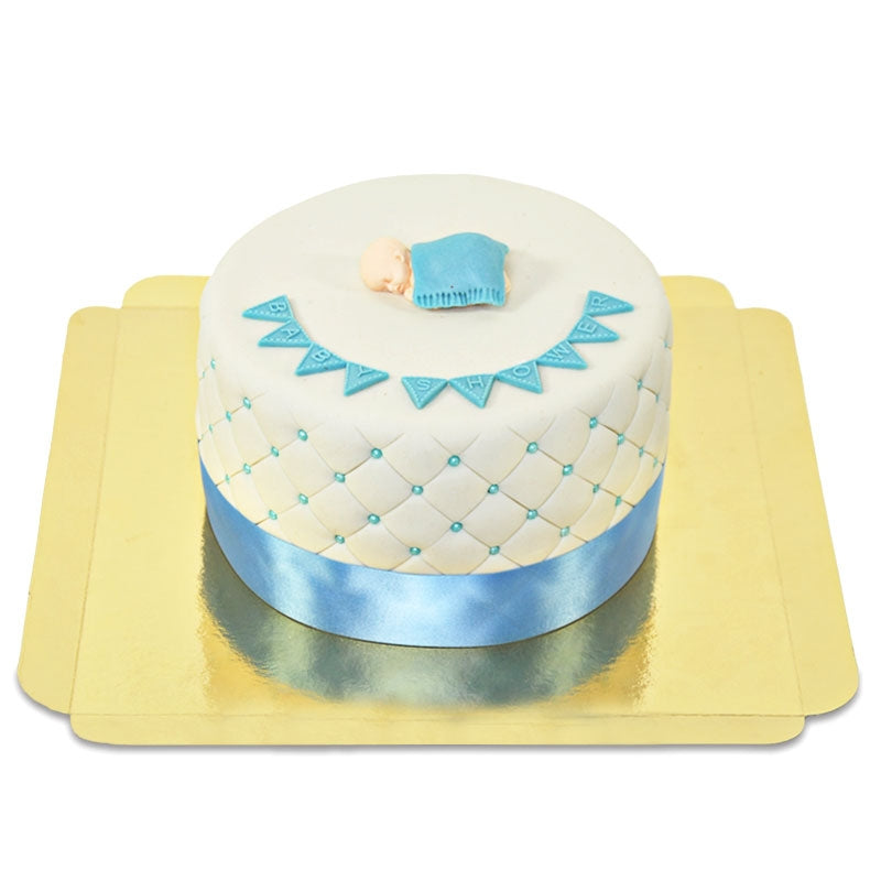 Blue Baby Shower Cake