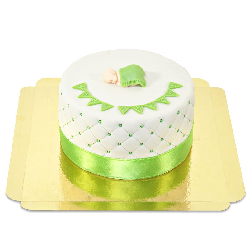 Green Baby Party Cake