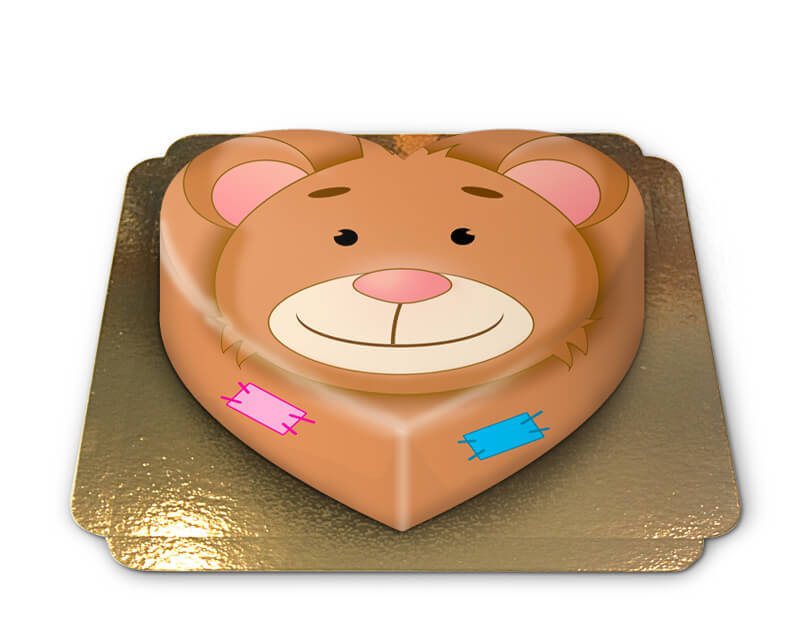 Heart-shaped Teddy Bear Cake