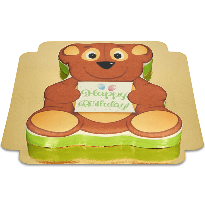 Teddy Bear-shaped Birthday Cake