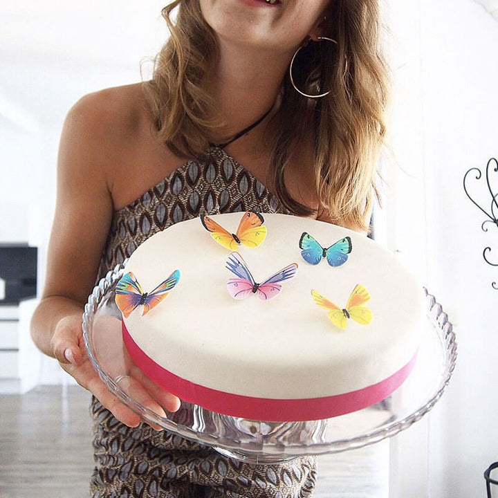 Cake with butterfly wafers