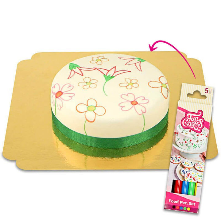 Cake with food pens