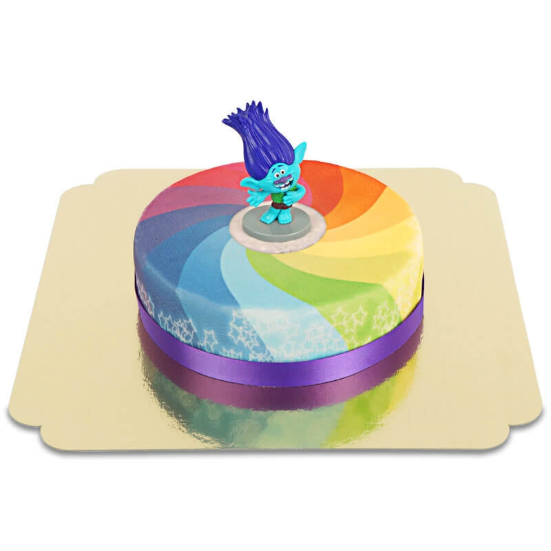 Trolls® on a rainbow cake