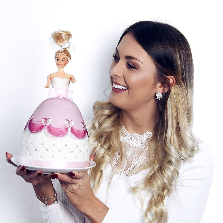 Deluxe Doll Princess Cake with Pink Dress