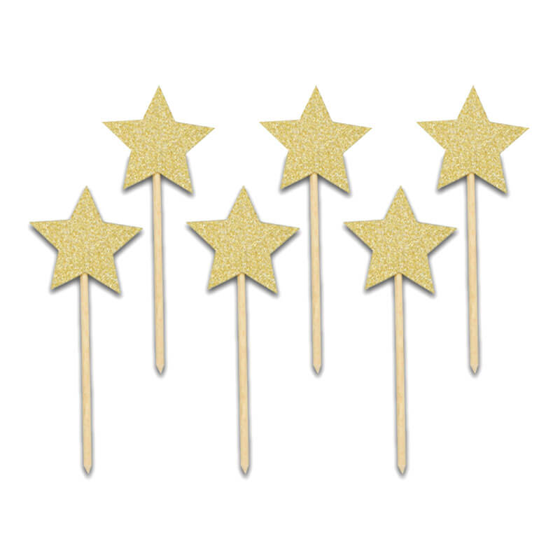 Cake toppers stars (6 pieces)