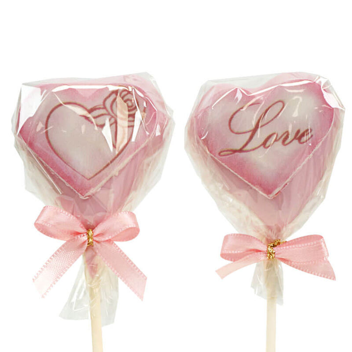 Valentine's Day Heart Cake Popsicles Pink (12 pieces)