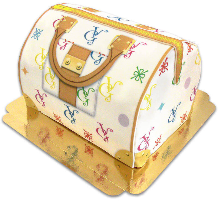 Handbag Cake VG, white with colourful details
