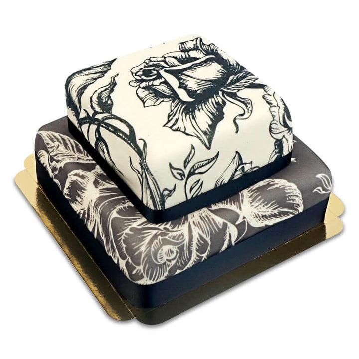 Vintage Black & White Wedding Cake