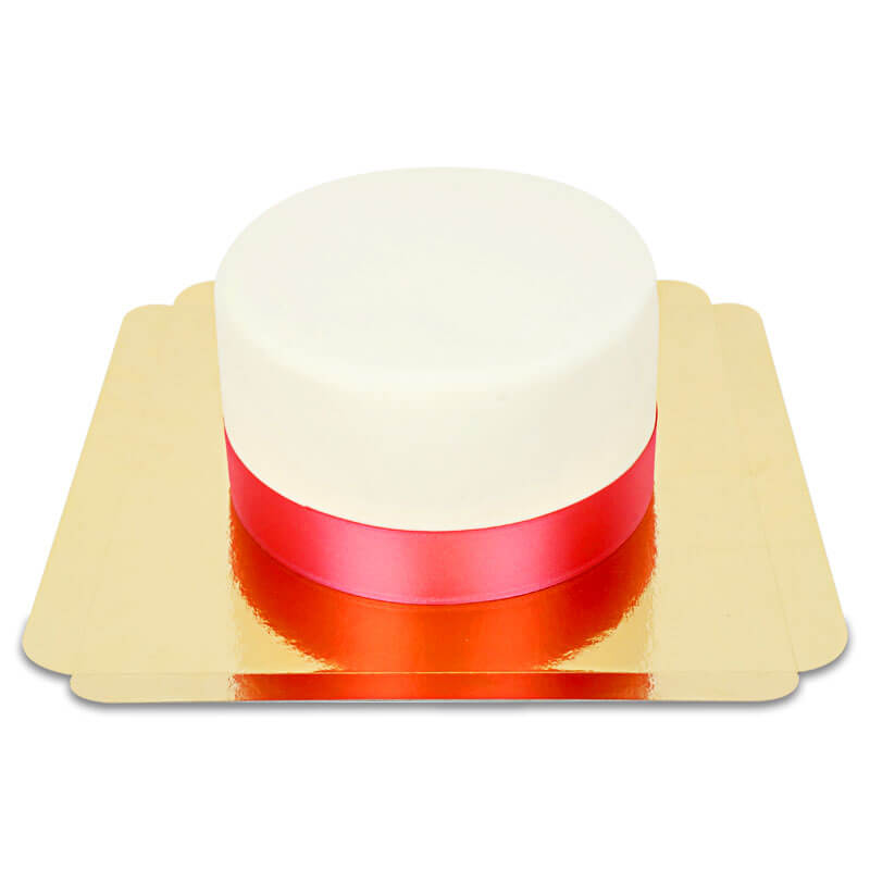 White Deluxe Cake with Cake Ribbon