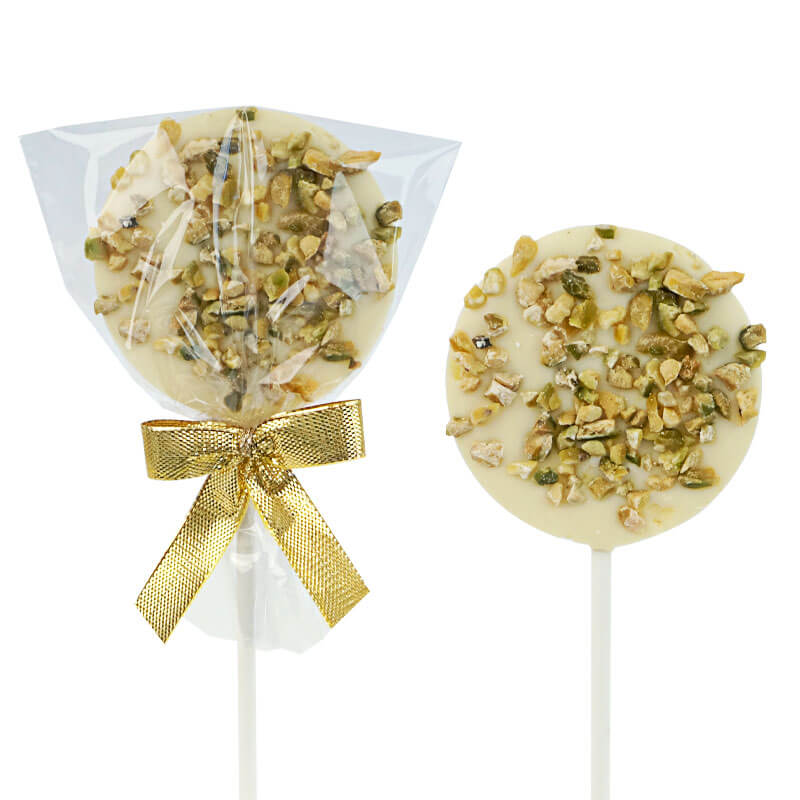 White chocolate & pistachio lollipops (10 pieces)
