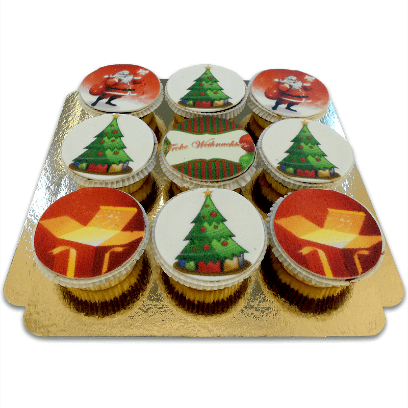 Christmas cupcakes, 9 pieces