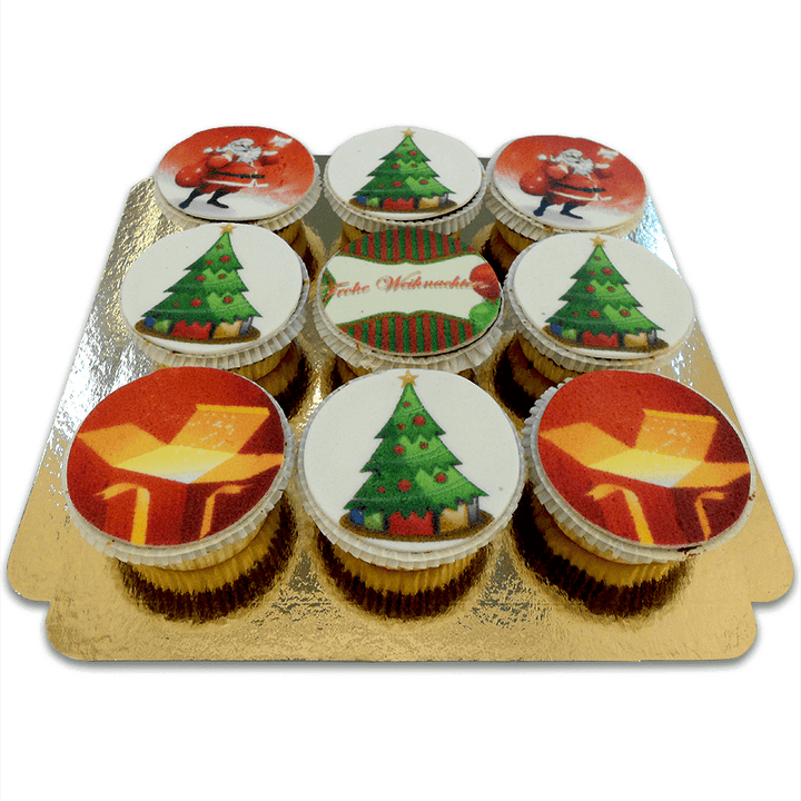Christmas cupcakes, 9 pieces