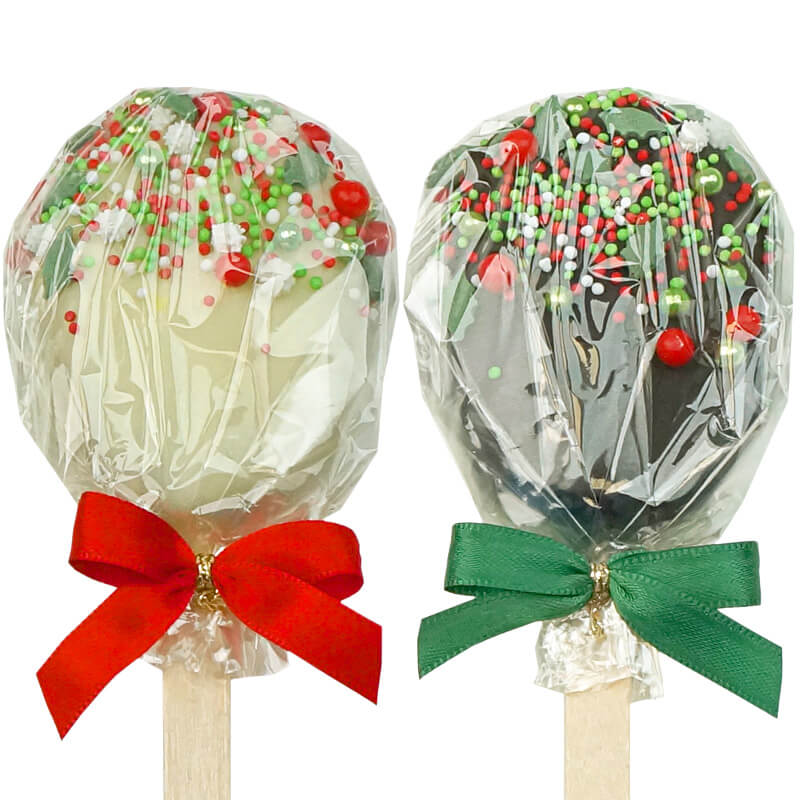 Christmas cake popsicle with red and green sprinkles (10 pieces)