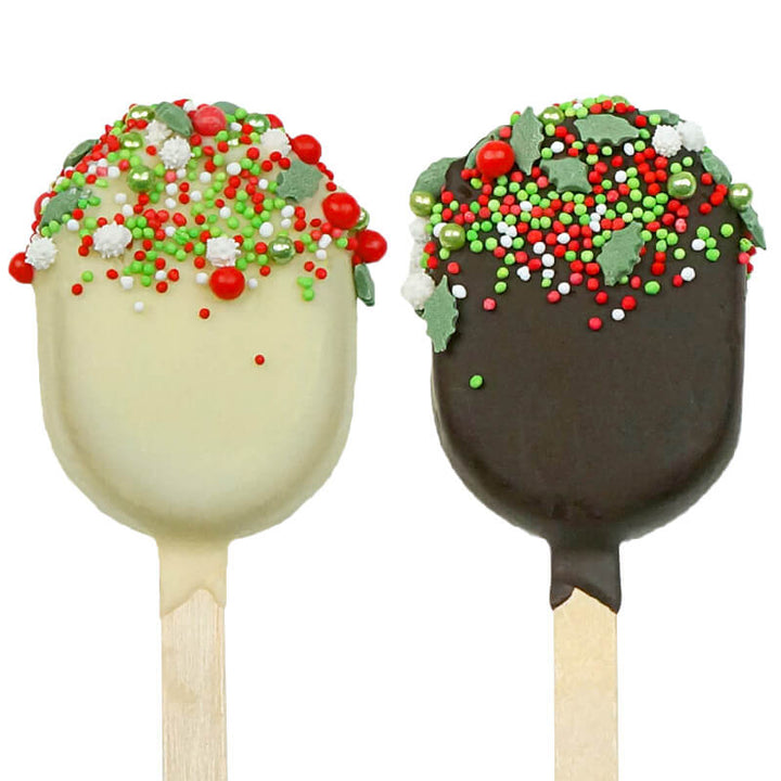 Christmas cake popsicle with red and green sprinkles (10 pieces)