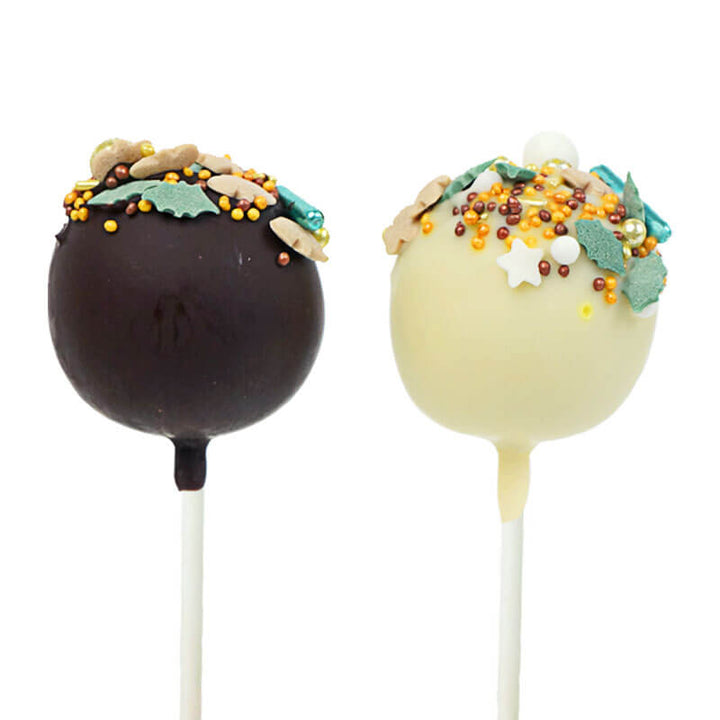 Christmas cake pops with gold and green sprinkles (12 pieces)