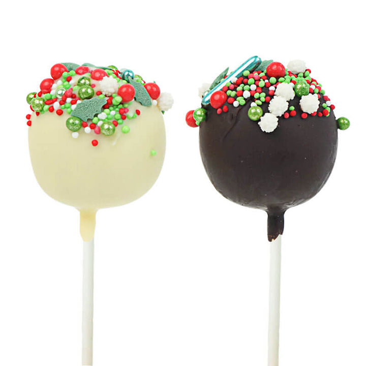 Christmas cake pops with red and green sprinkles (12 pieces)