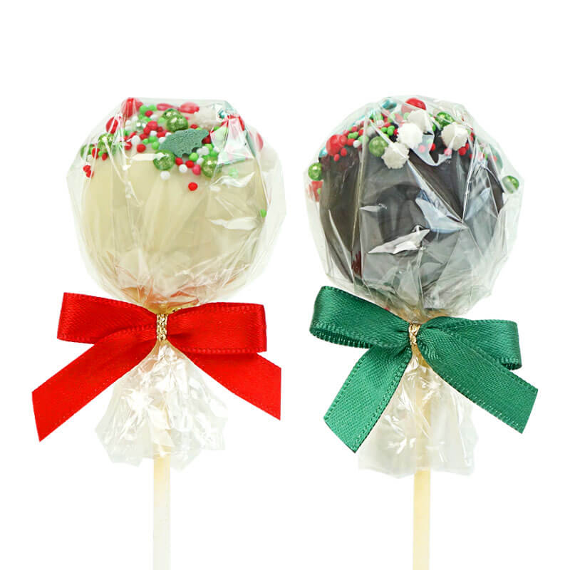 Christmas cake pops with red and green sprinkles (12 pieces)