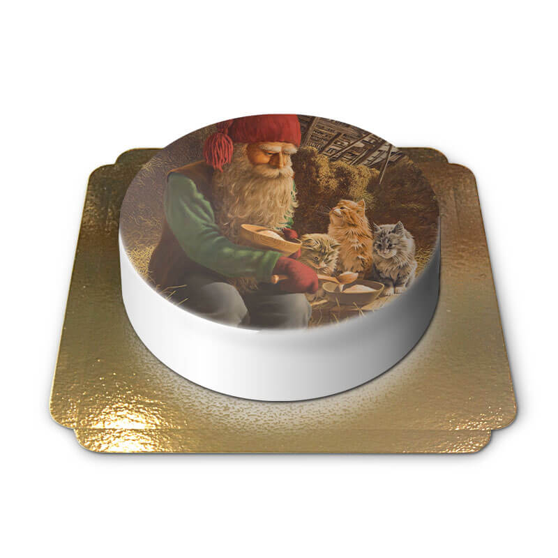 Christmas elf feeding cats – Jan Bergerlind