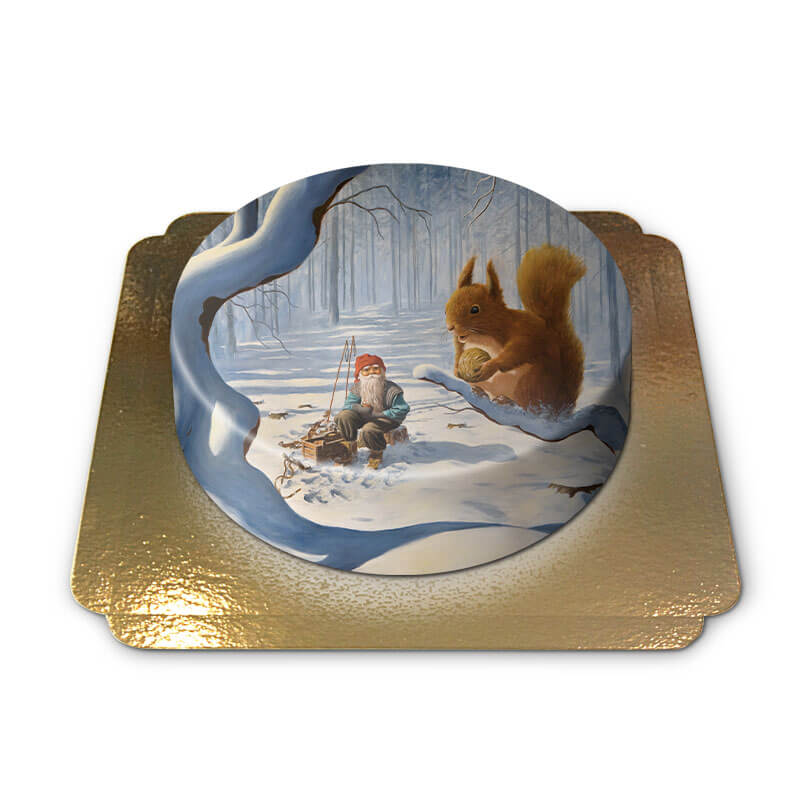 Christmas elf with squirrel – Jan Bergerlind