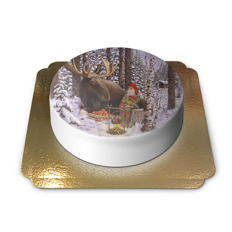 Christmas elf with moose – Jan Bergerlind