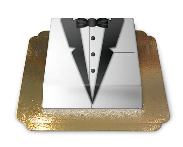 Groom's Cake: Black and White Tuxedo
