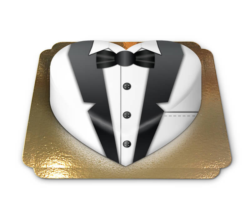 White heart-shaped groom's cake