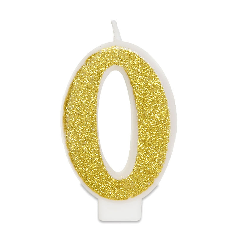 Golden Number 0 Candle, approx. 6 cm