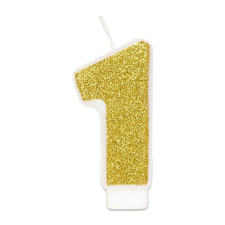 Gold number candle 1, approx. 6 cm