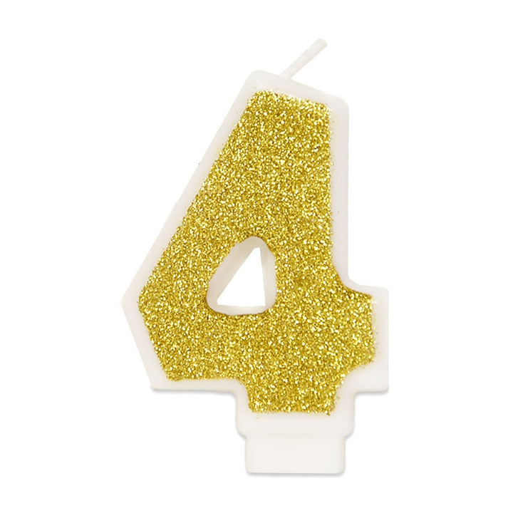 Gold number candle 4, approx. 6 cm