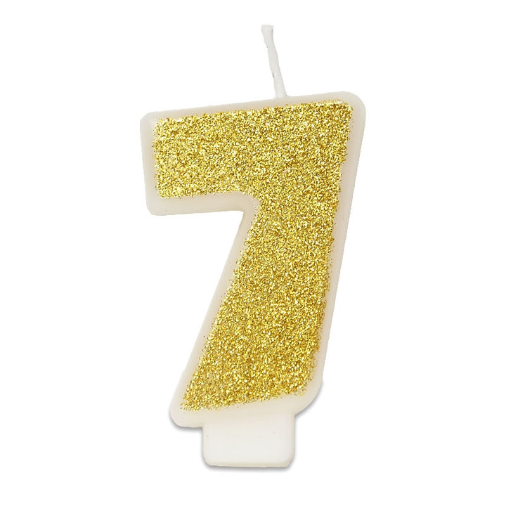 Gold number candle 7, approx. 6 cm