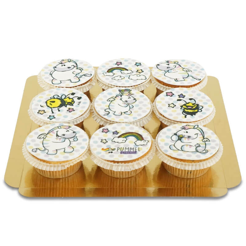 Zebrasus-Pummeleinhorn Cupcakes, 9 pieces