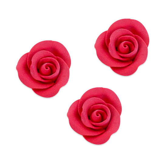 Red sugar roses, 18 pieces
